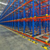High-density pallet storage using gravity-fed nested carts