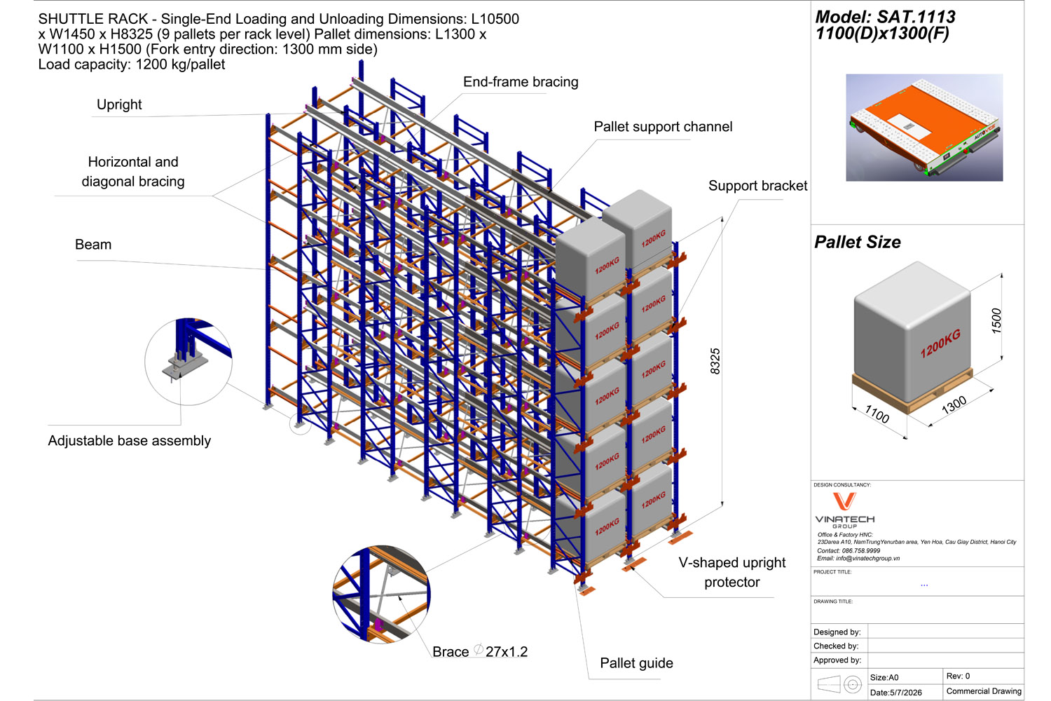Shuttle Racking system components