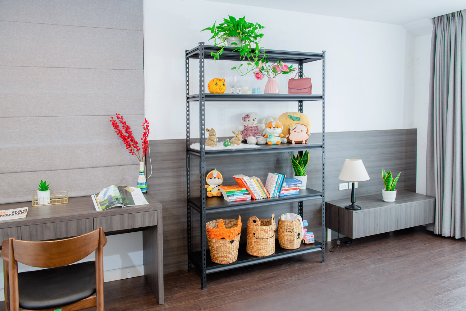Adjustable steel shelving for light to medium-duty storage
