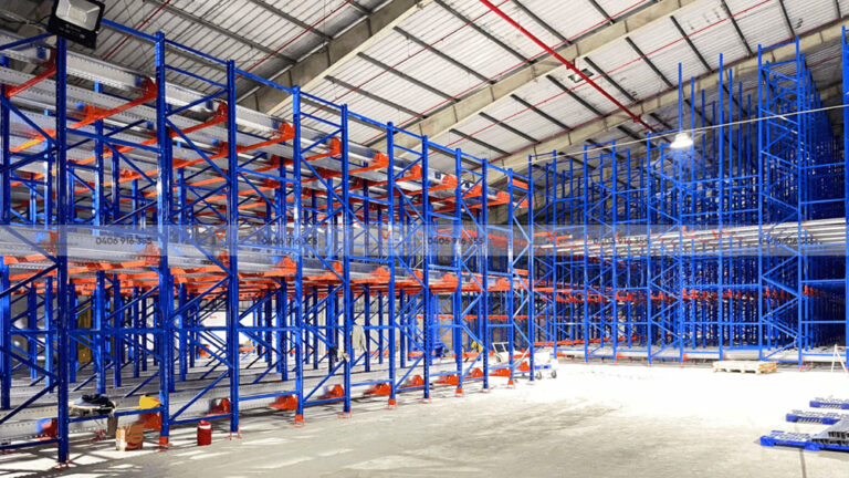Two Story Racking System Shuttle two-way racking system for food processing warehouse in Dong ...