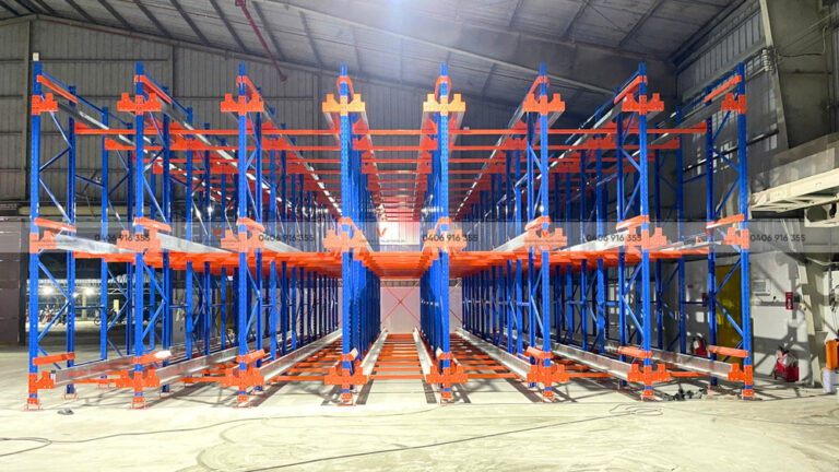 2 Story Racking Systems Shuttle two-way racking system for food processing warehouse in Dong ...