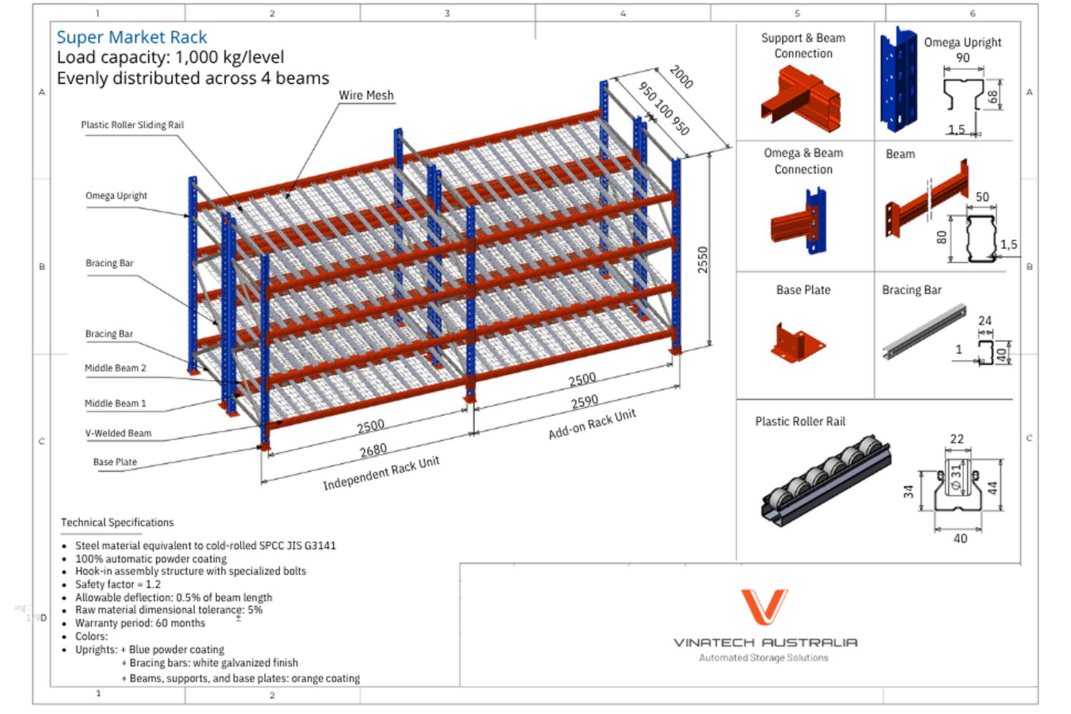 Pallet Flow Racking Structure