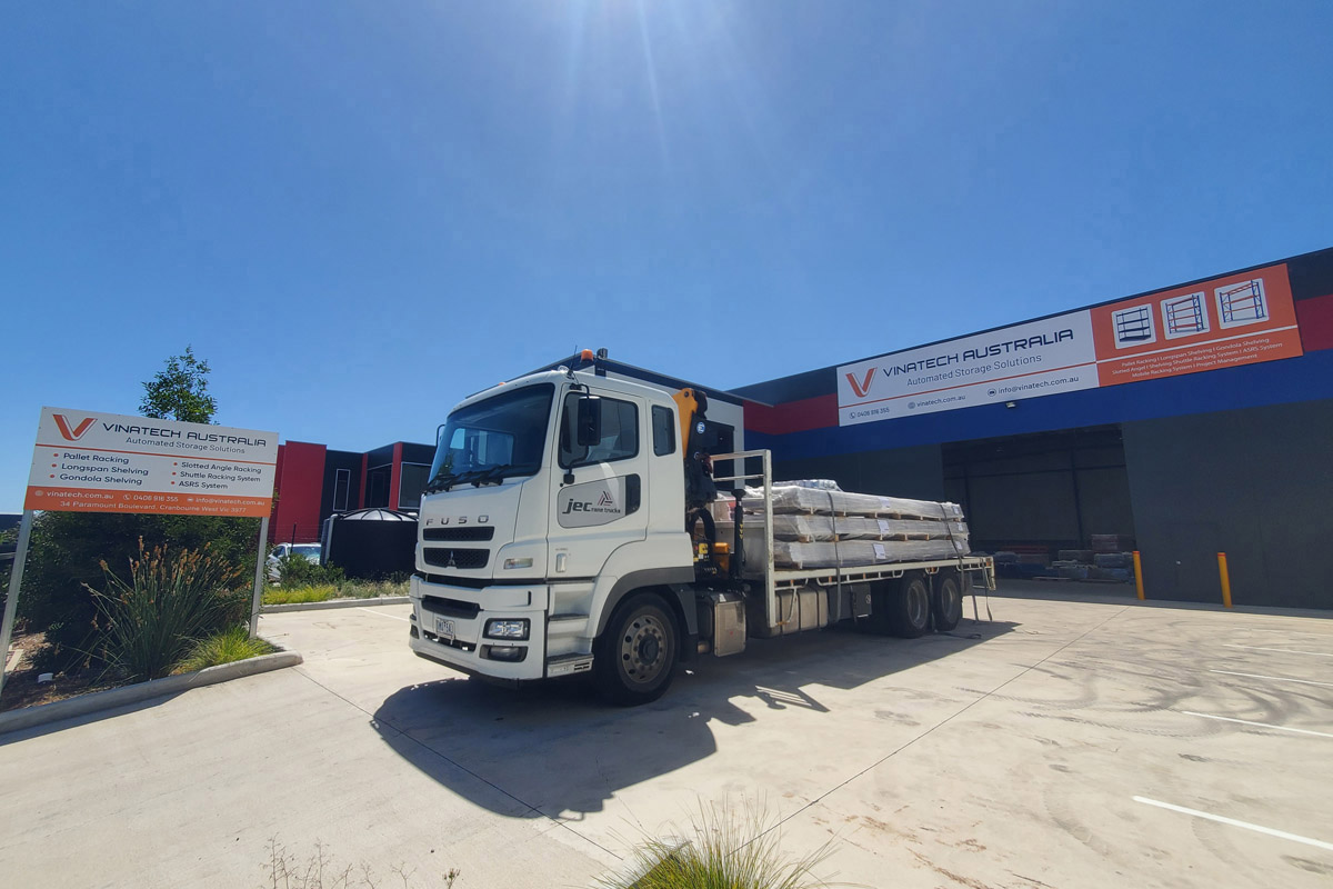 Vinatech Australia provides coordinated support across the main stages of a warehouse racking project.