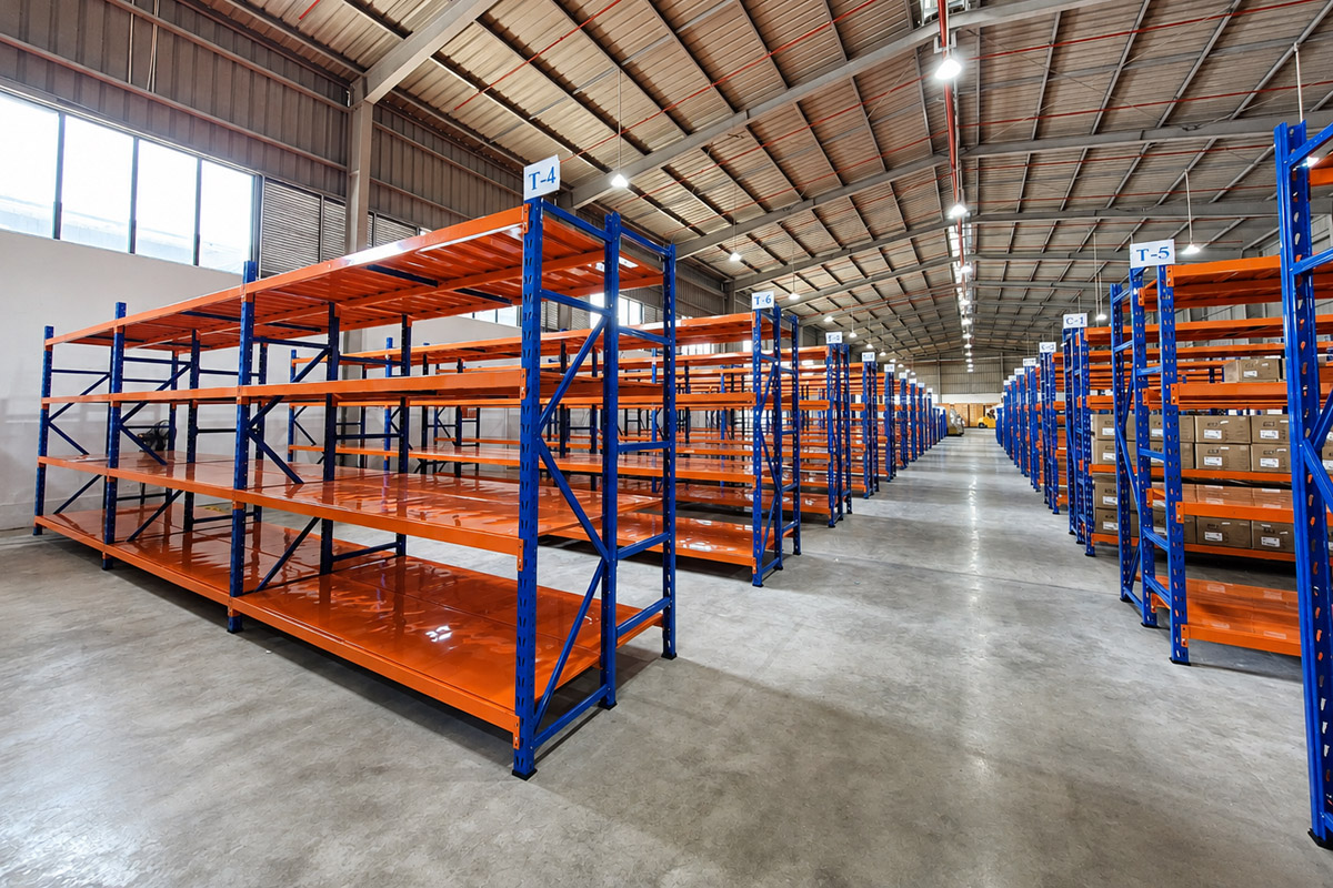 Flexible storage for medium to large and bulky goods in warehouses, stockrooms and industrial facilities.