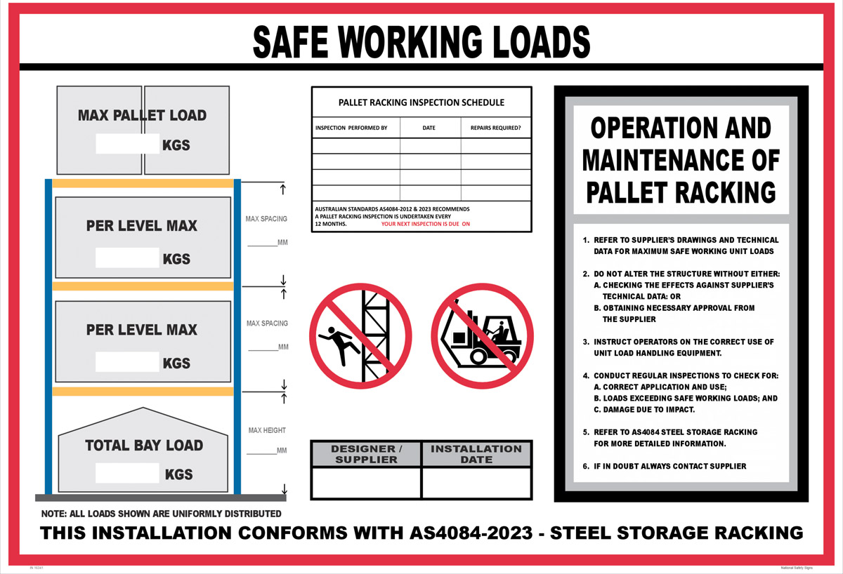 Safe Working Load Signs Should Reflect the Rack Configuration