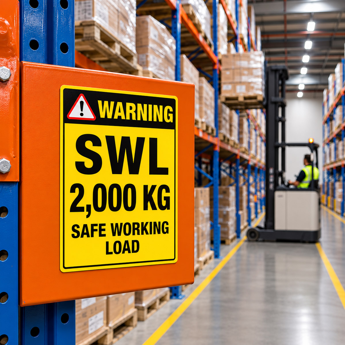 Clear and accurate load signs help warehouse staff prevent overloading and maintain safe operations