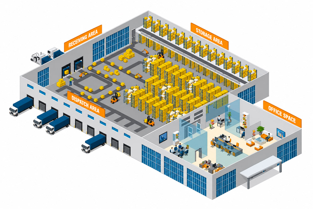 Using 2D plans and 3D models to visualise and refine warehouse layouts
