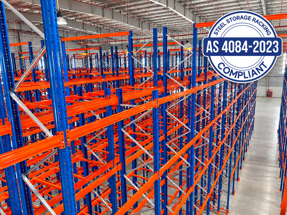 Integrating load stability, traffic safety, and emergency access into warehouse design