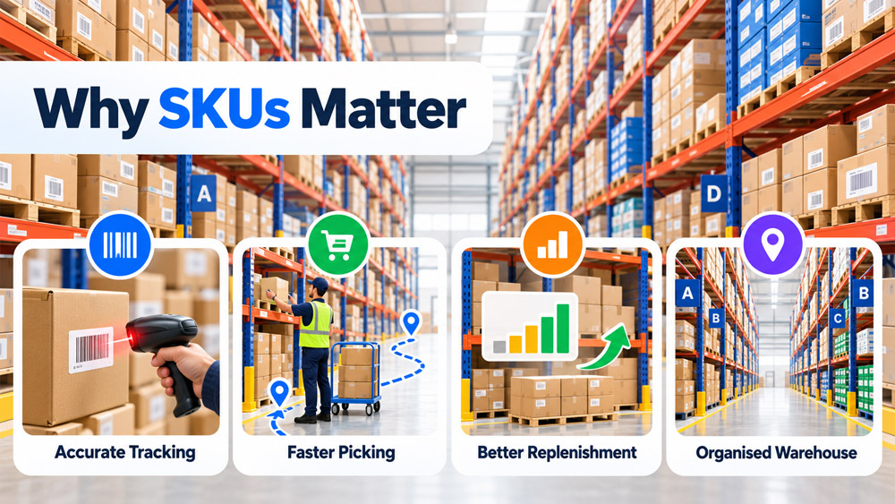 SKUs improve inventory accuracy, order picking and stock control